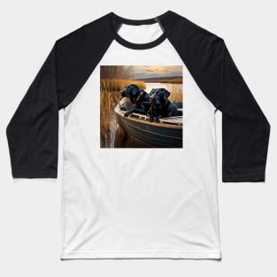 Black Labs on a Boat Baseball T-Shirt